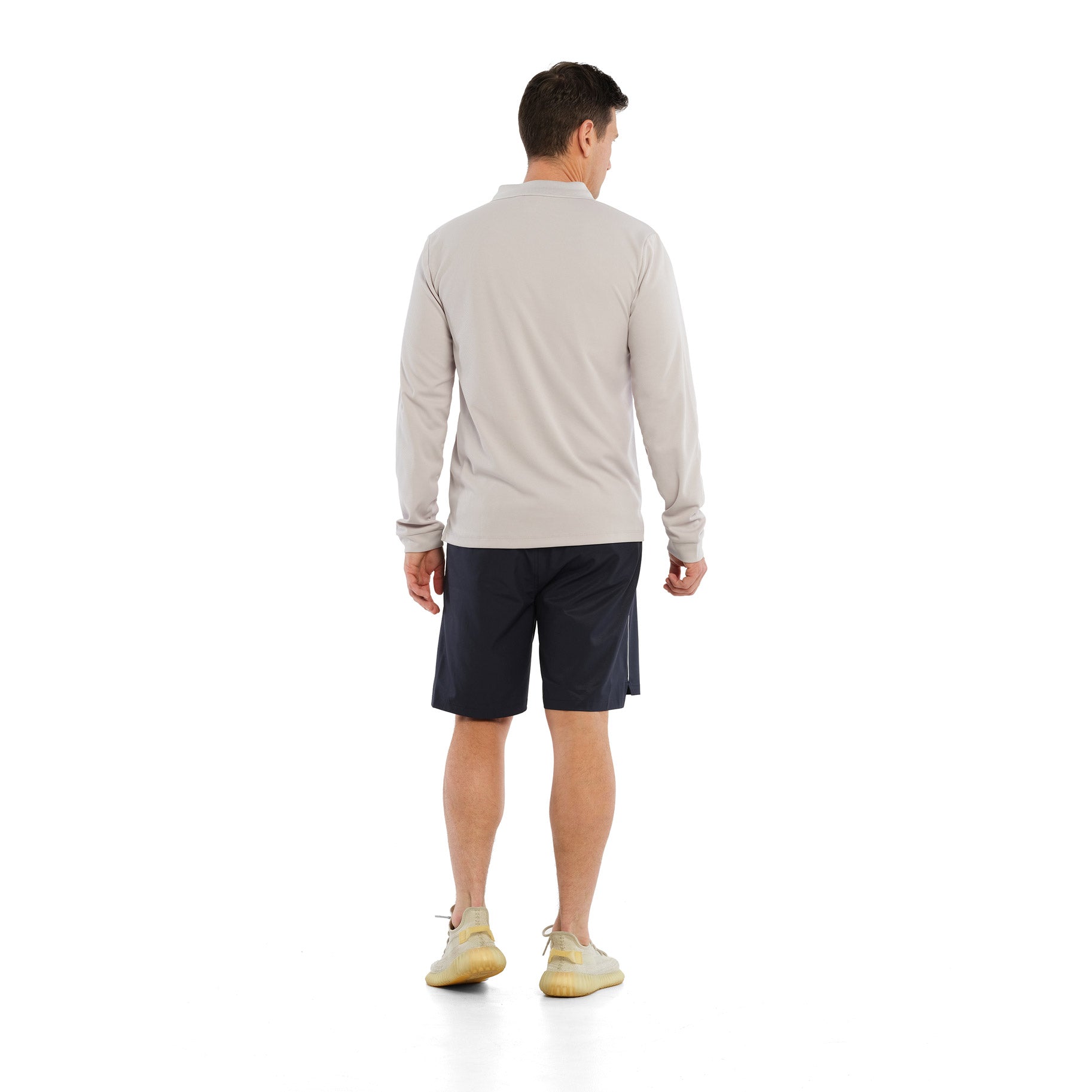  Mens Knitted LS Pocket Polo - Ice Grey
