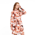  Womens Golden Tie Dye Printed Dress