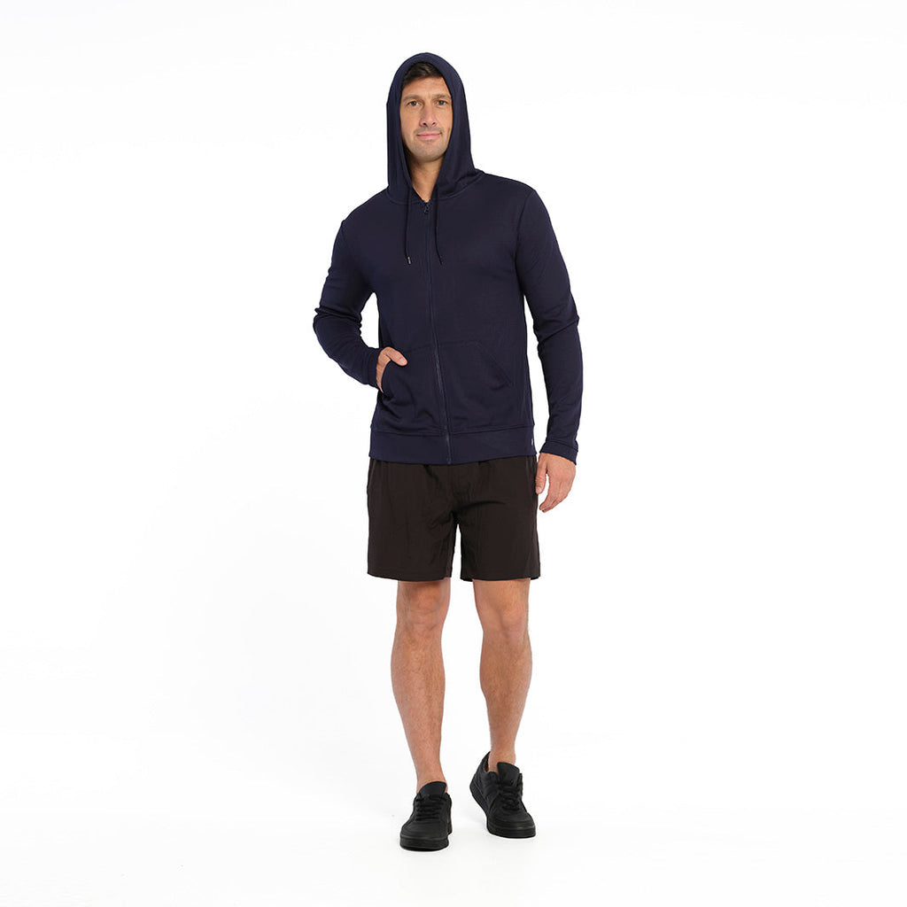  Mens Active Coolpass Hooded Jacket - Navy