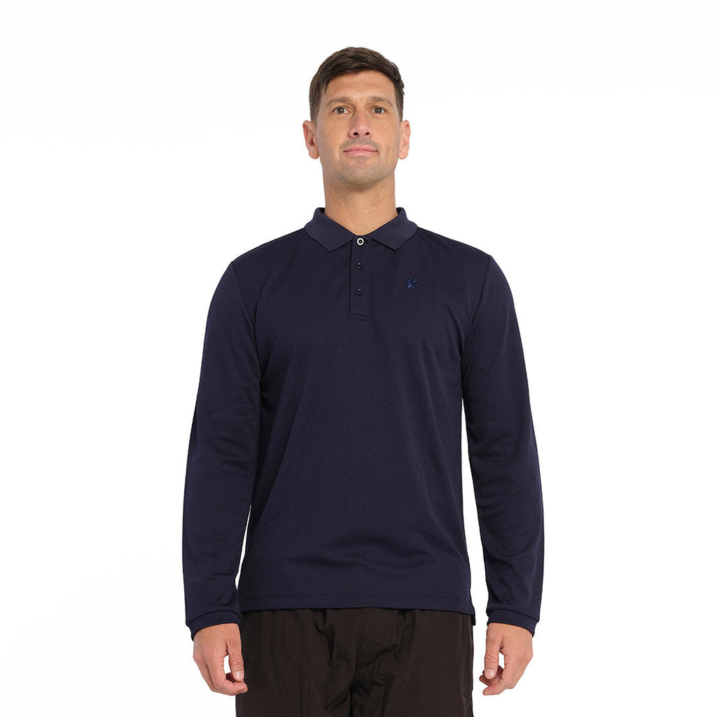  Mens Long Sleeve Polo - Navy