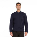  Mens Long Sleeve Polo - Navy