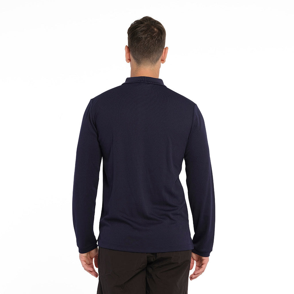 Mens Long Sleeve Polo - Navy