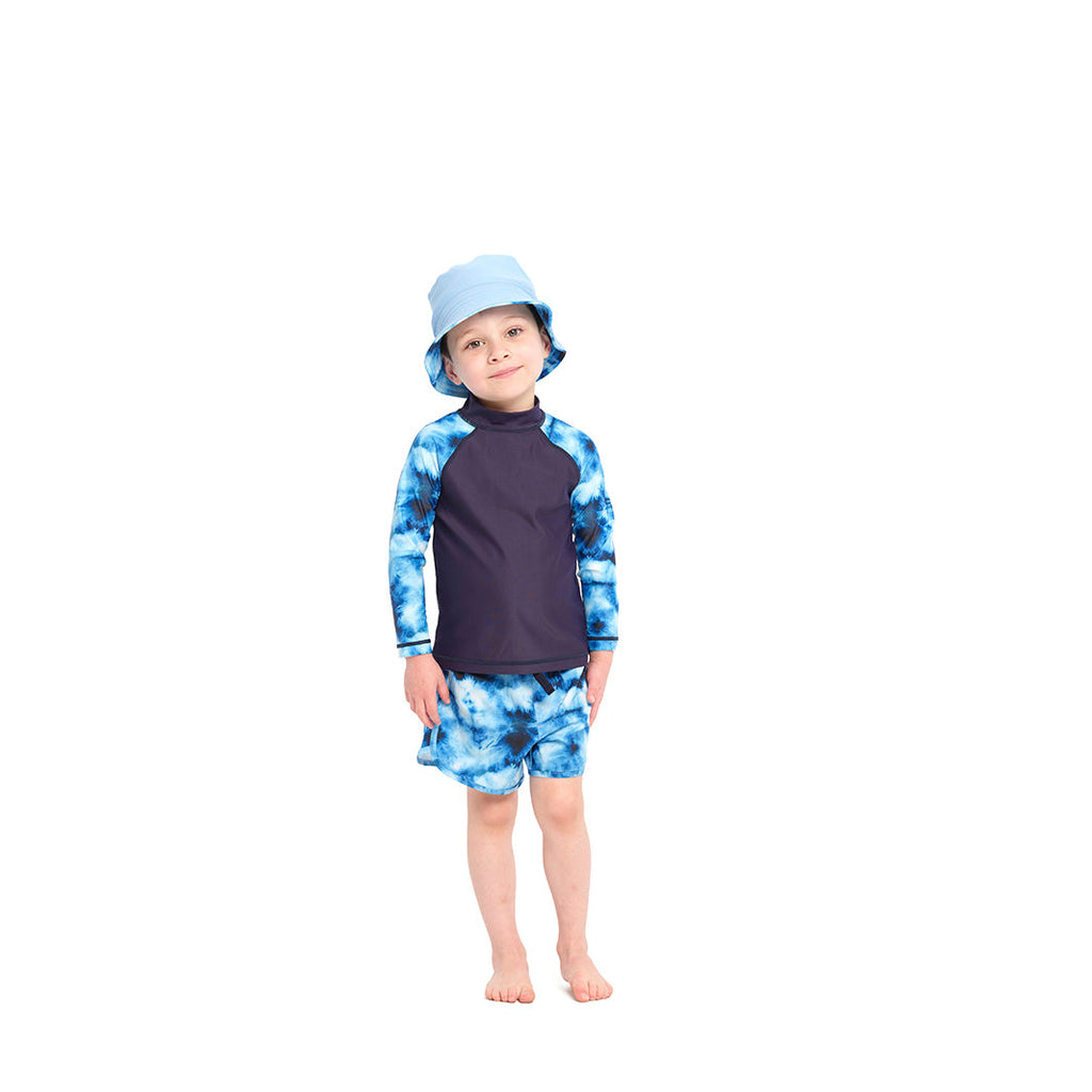  Infant Blue Tie Dye Bucket Swim Hat