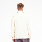  Mens Long Sleeve Polo - Oatmeal