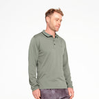  Mens Long Sleeve Polo - Sage