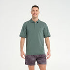  Mens Short Sleeve Polo - Silver Pine