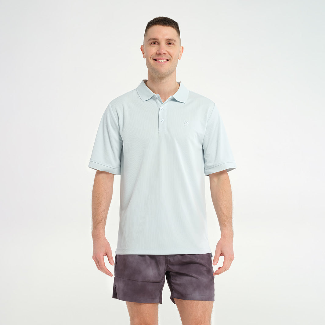  Mens Short Sleeve Polo - Sky Blue