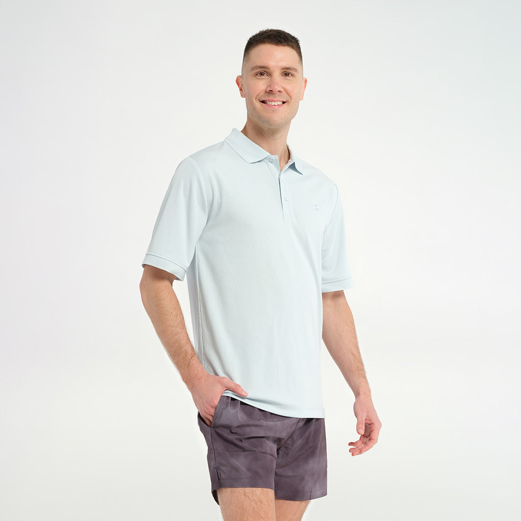  Mens Short Sleeve Polo - Sky Blue