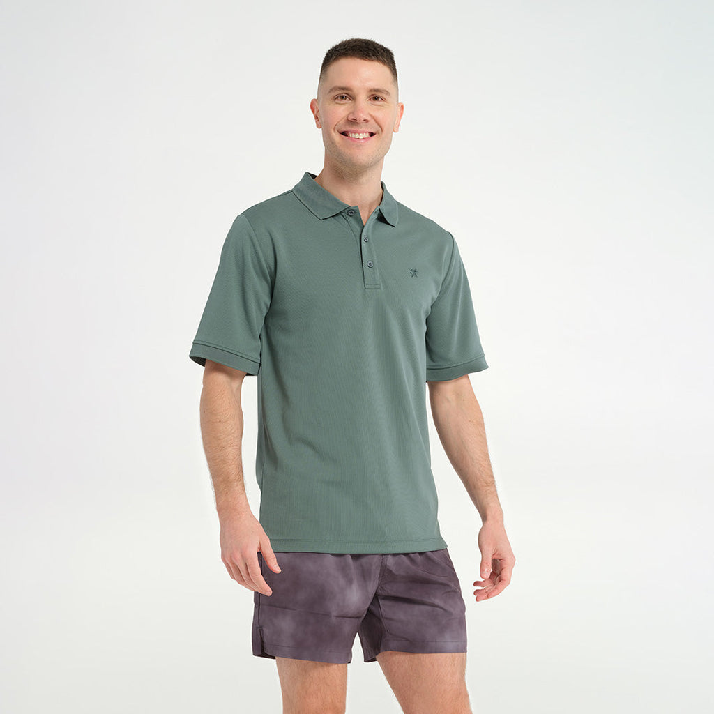  Mens Short Sleeve Polo - Silver Pine