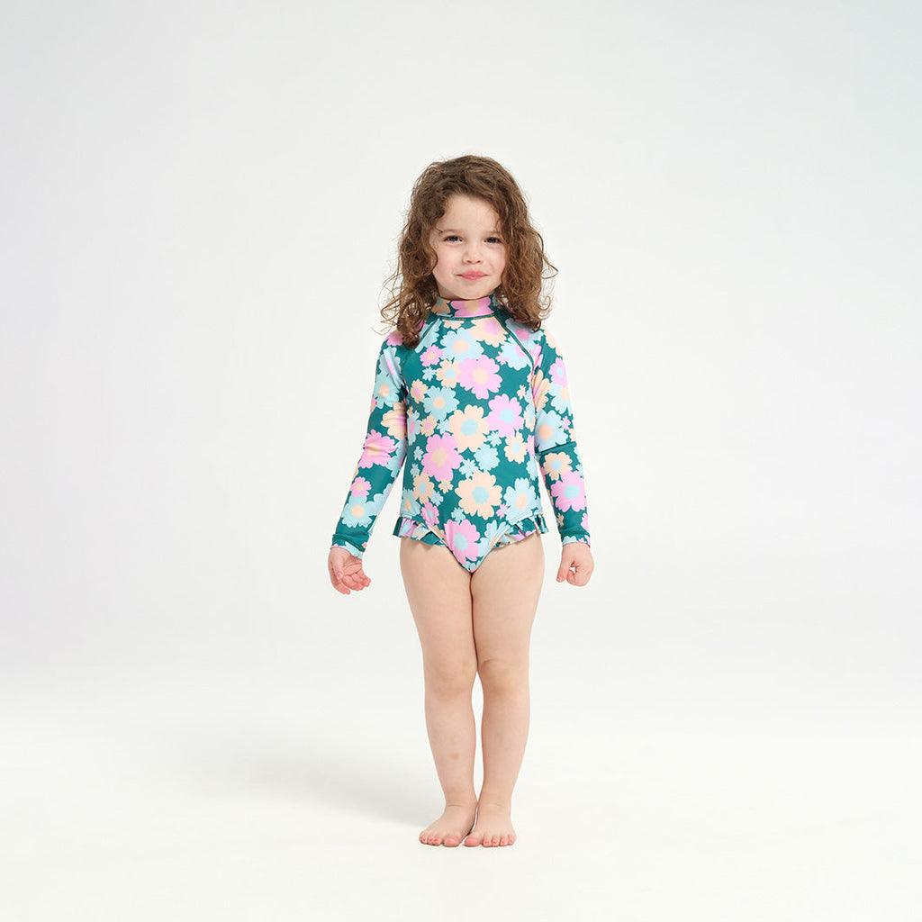  Toddler 60s Floral LS Paddle Suit