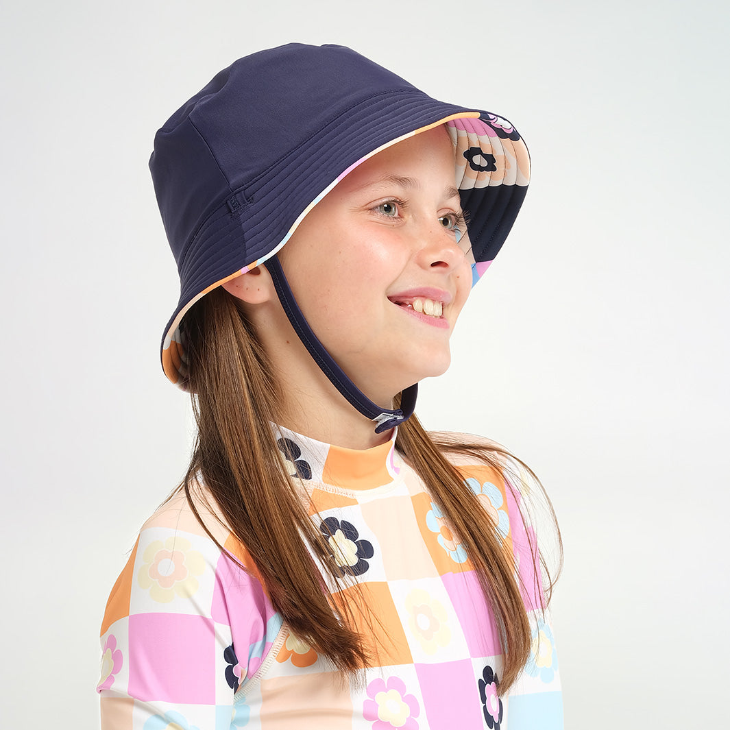  Kids Patch Reversible Bucket Swim Hat