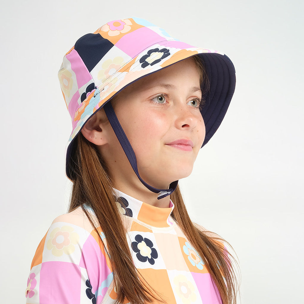  Kids Patch Reversible Bucket Swim Hat