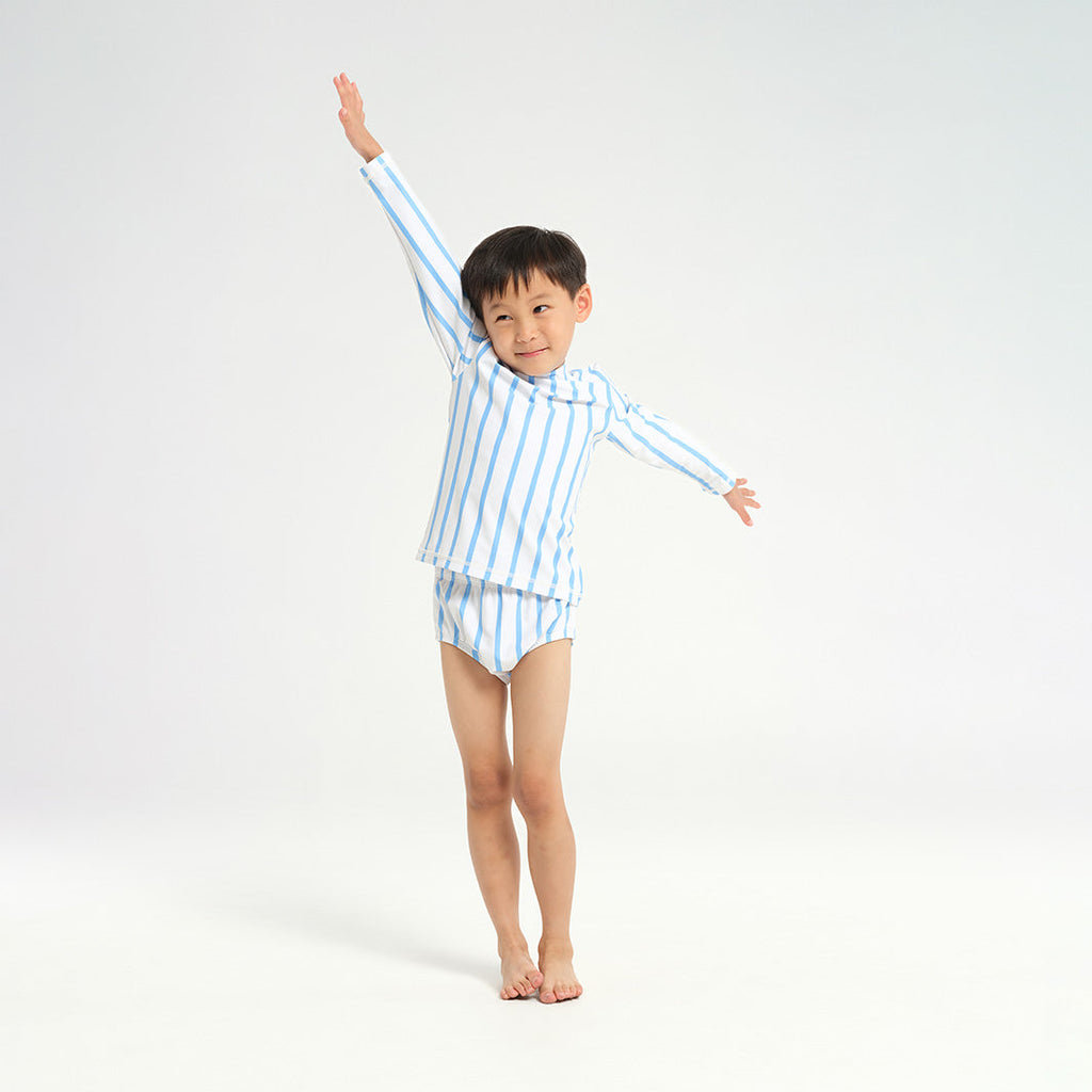  Infant Pinstripe LS Rashie - White