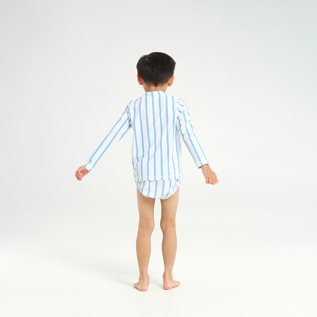  Infant Pinstripe LS Rashie - White
