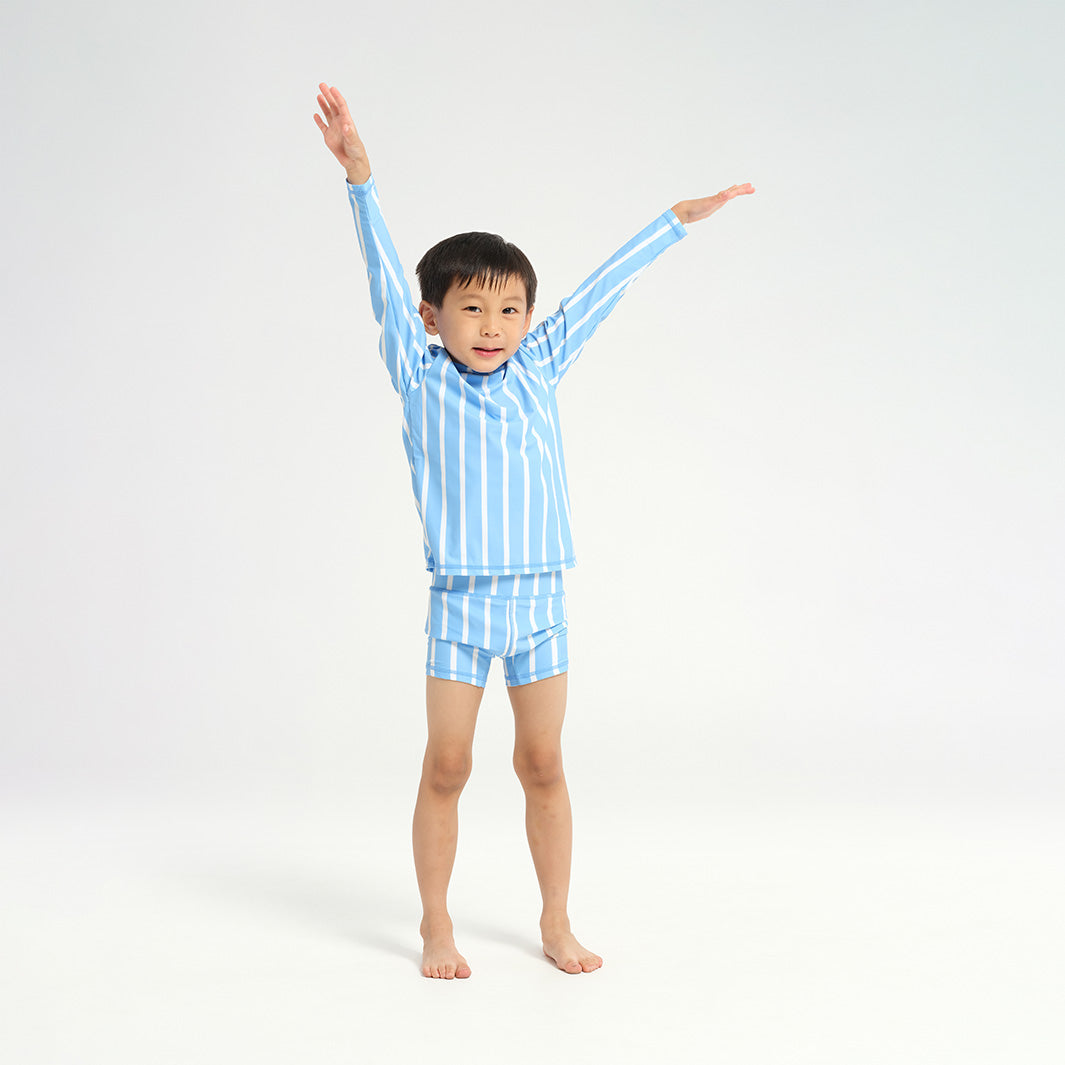 Infant Pinstripe LS Rashie - Blue