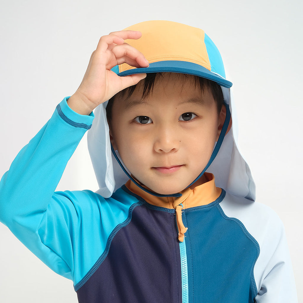  Infant Blocked Legionnare Swim Hat - Apricot