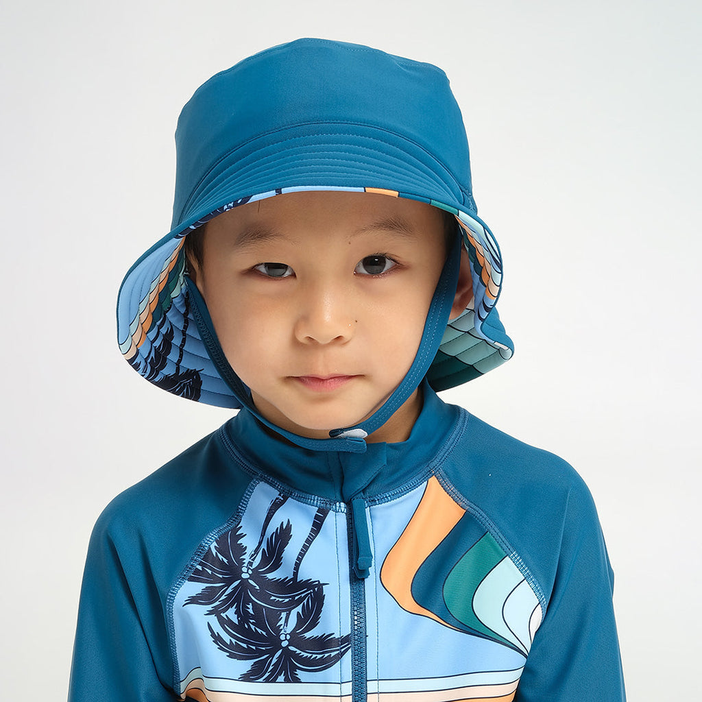  Infant Palm Waves Reversible Bucket Swim Hat