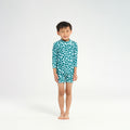  Infant Polka Dot LS Swim Zip Suit