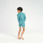  Infant Polka Dot LS Swim Zip Suit
