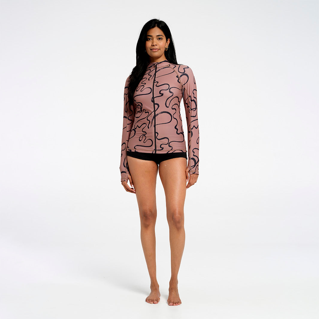  Womens Swirl LS Swim Jacket