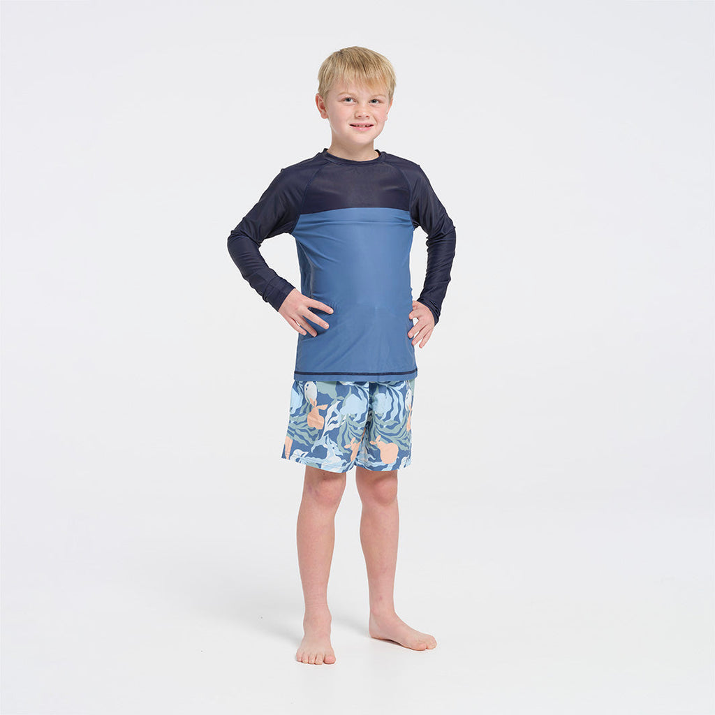  Kids Deep Blue LS Rashie