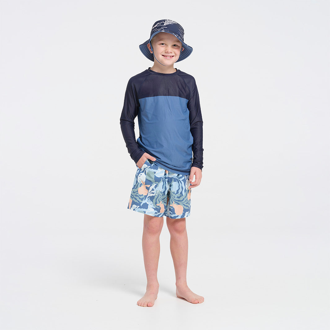  Kids Deep Blue LS Rashie