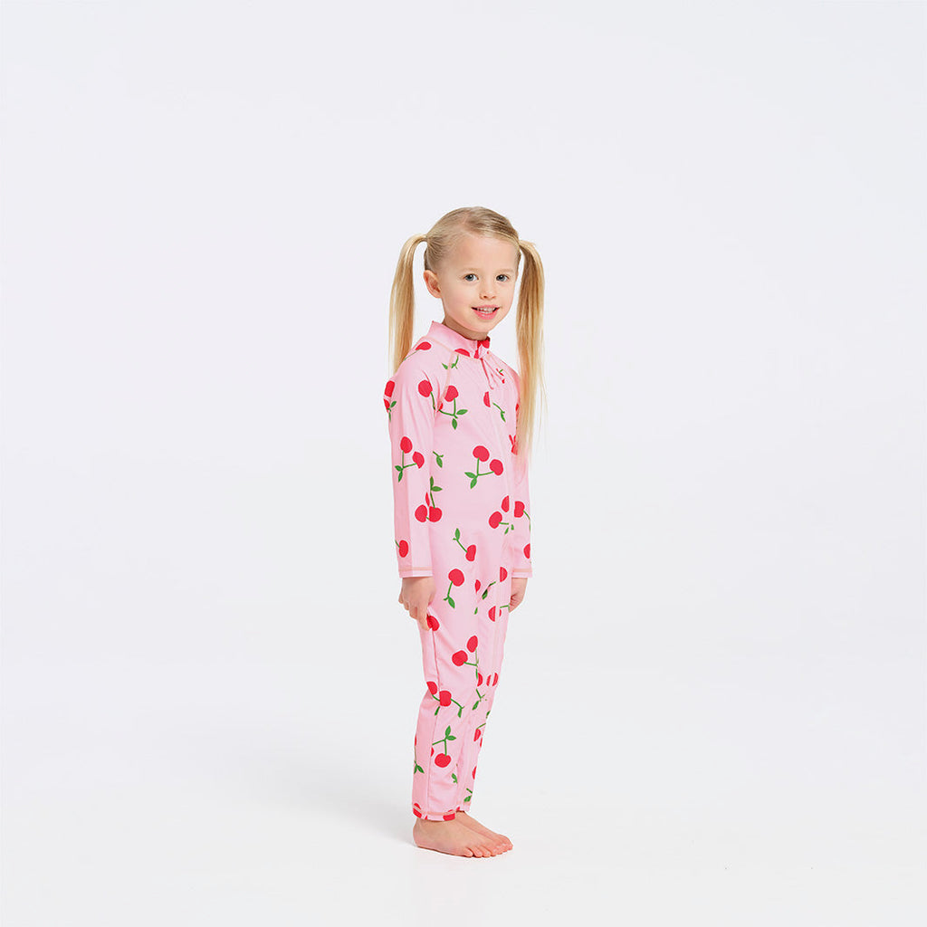  Toddler Cherry Swim Zip Suit