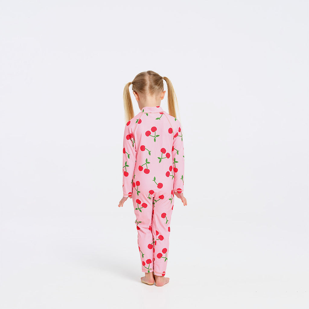  Toddler Cherry Swim Zip Suit