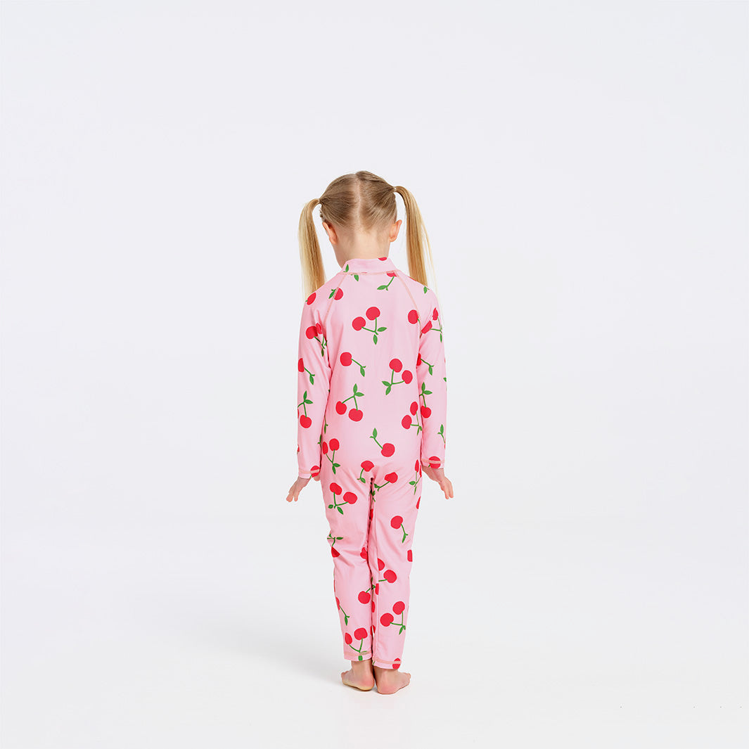  Toddler Cherry Swim Zip Suit