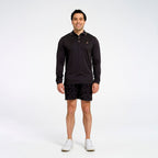  Mens Long Sleeve Polo - Charcoal
