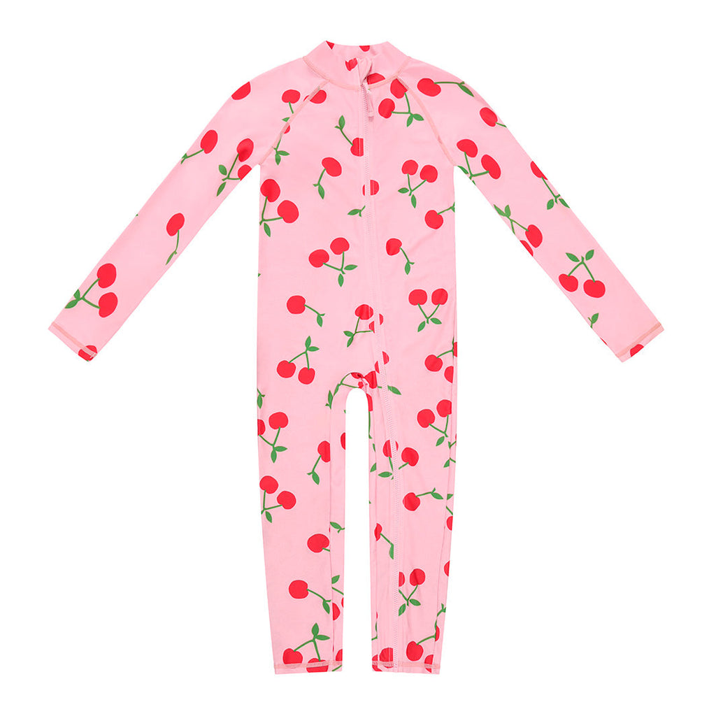  Toddler Cherry Swim Zip Suit