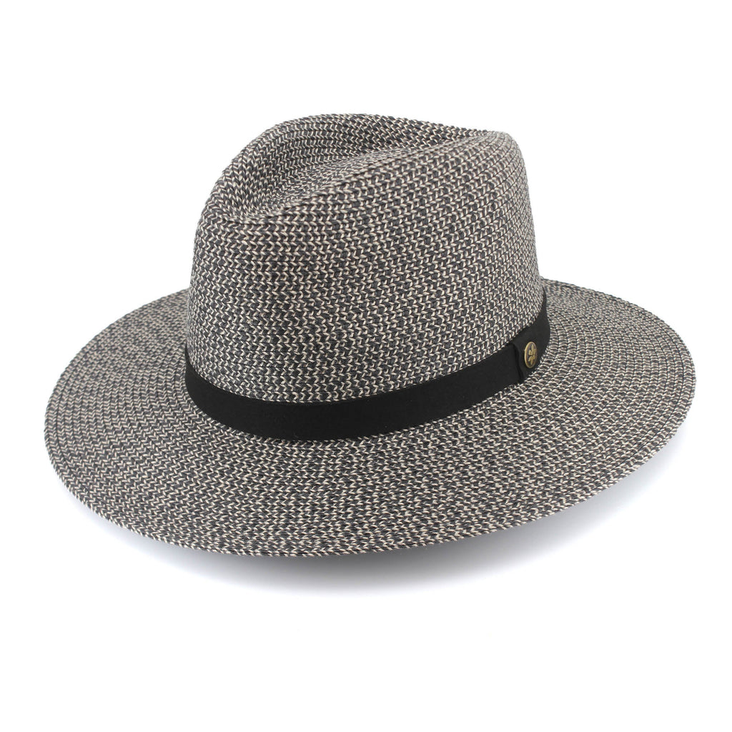  Outback Lightweight Fedora Hat - Grey/Black
