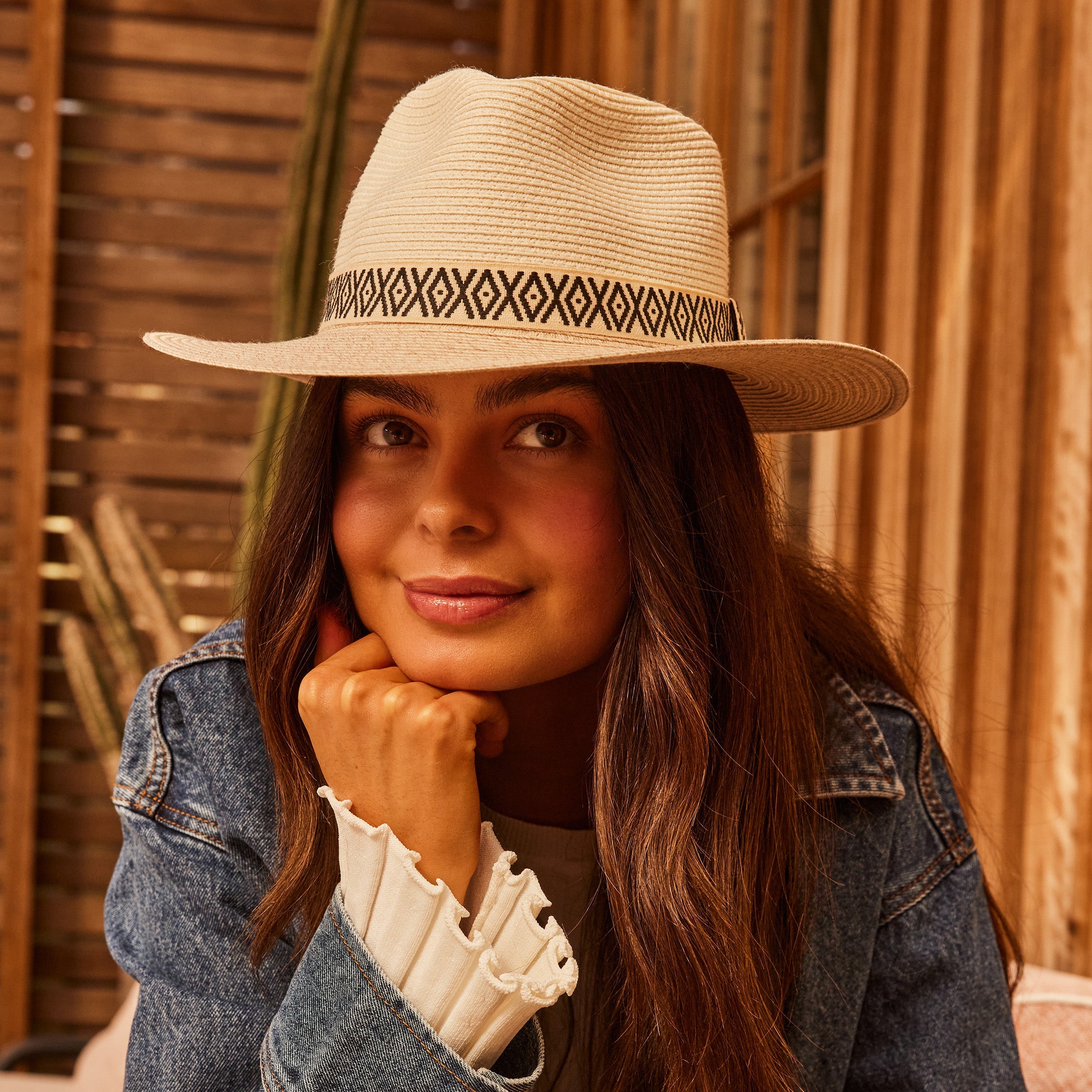  Nadia Fedora Hat - Ivory Camel
