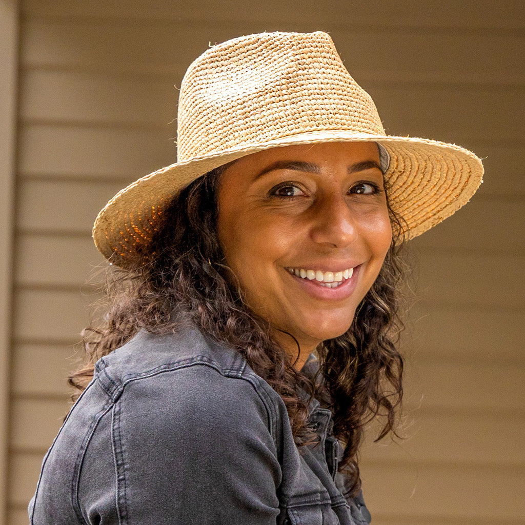  Flora Raffia Fedora Hat - Natural
