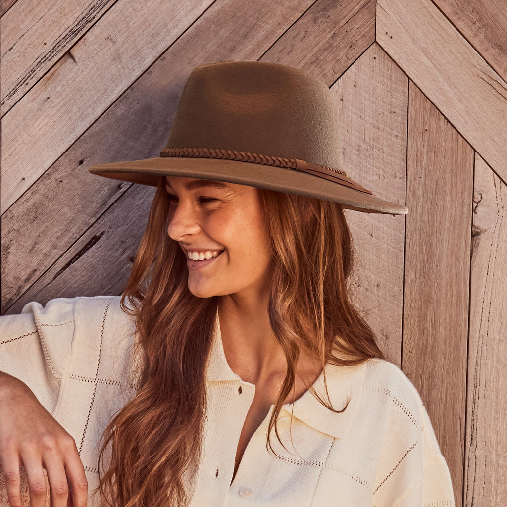  Blake Felt Fedora Hat - Chocolate