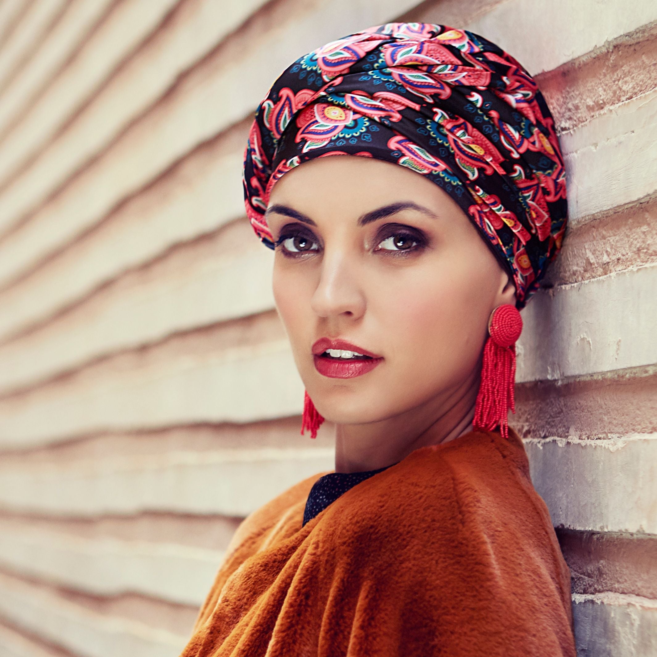  Christine Sapphire Boho Turban Set - Flowers
