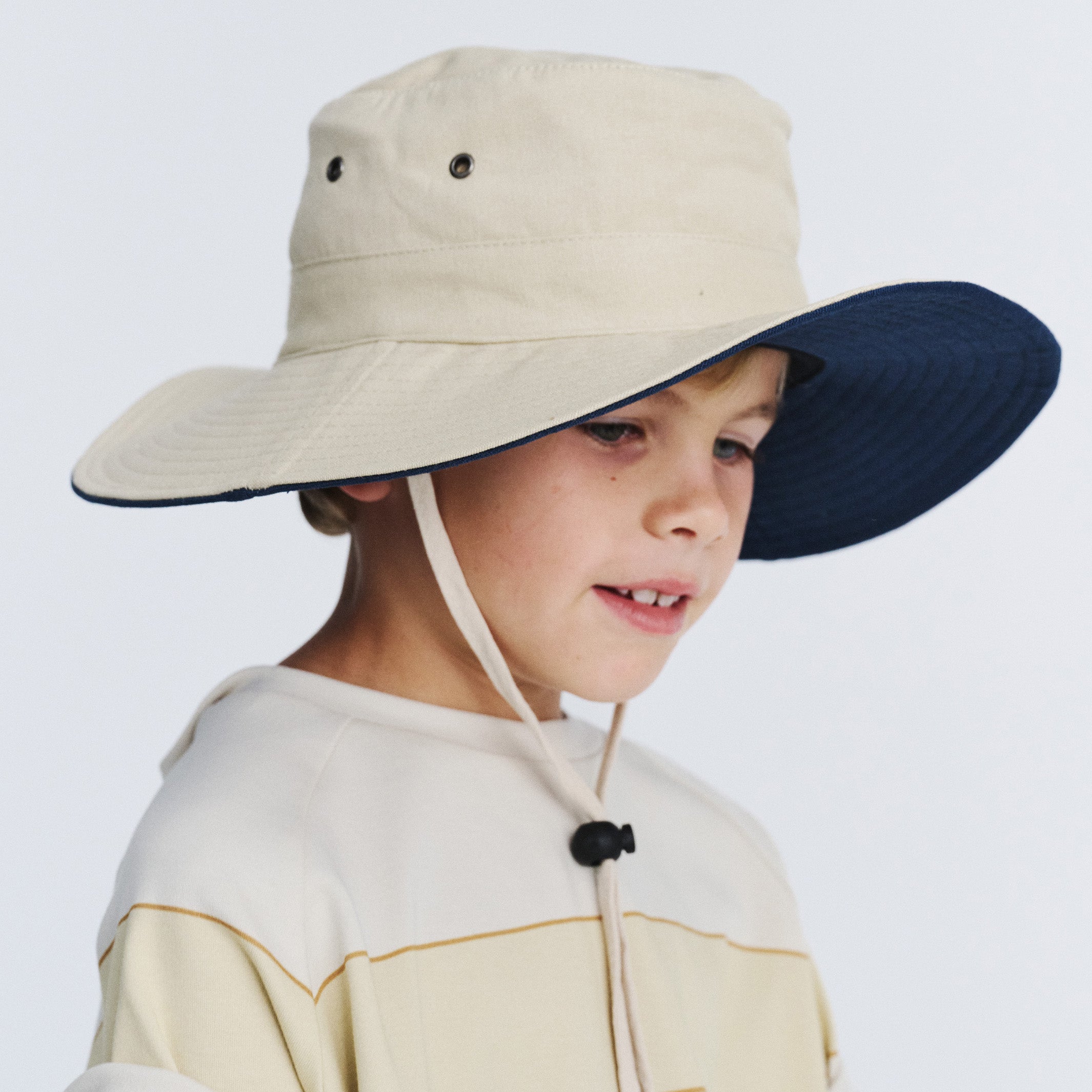  Symonds Kids Cricket Hat - Beige/Navy