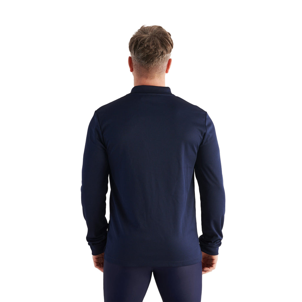  Mens Long Sleeve Pocket Polo - Navy