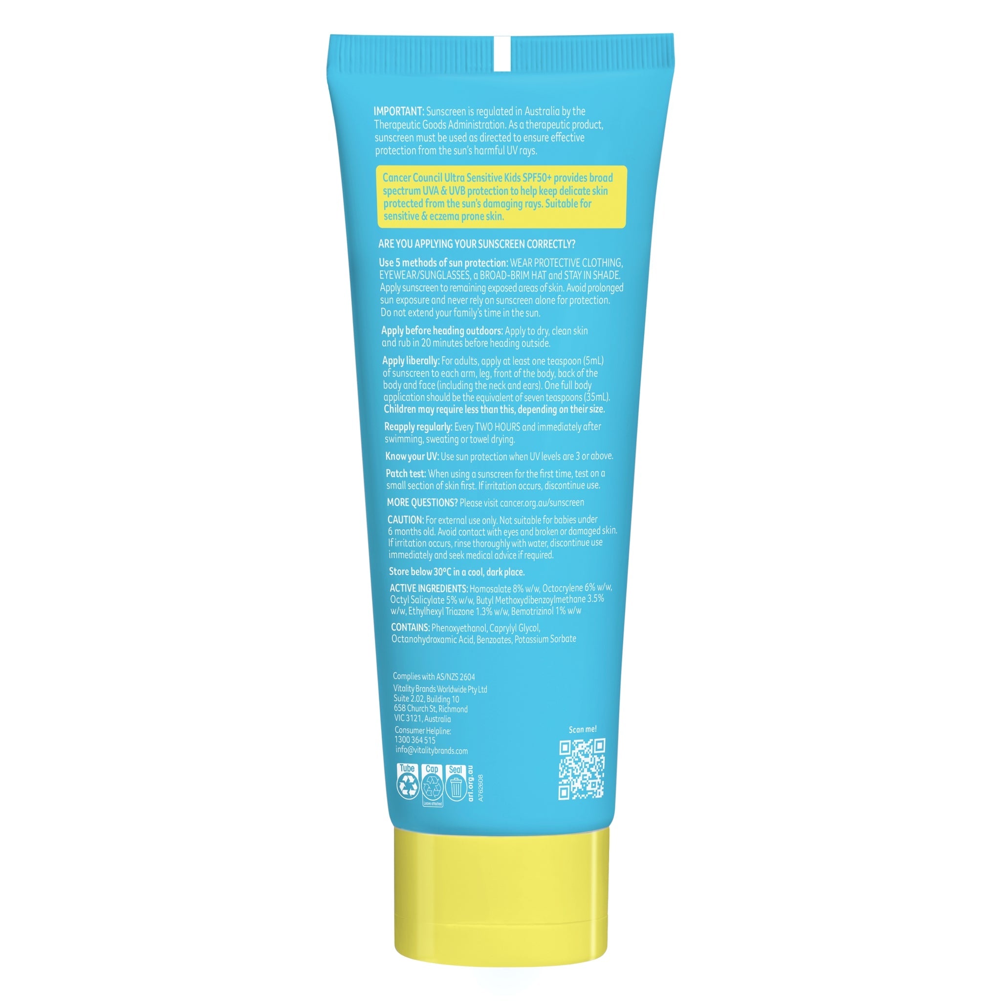 Ultra Sensitive Kids Sunscreen SPF50+ 150ml