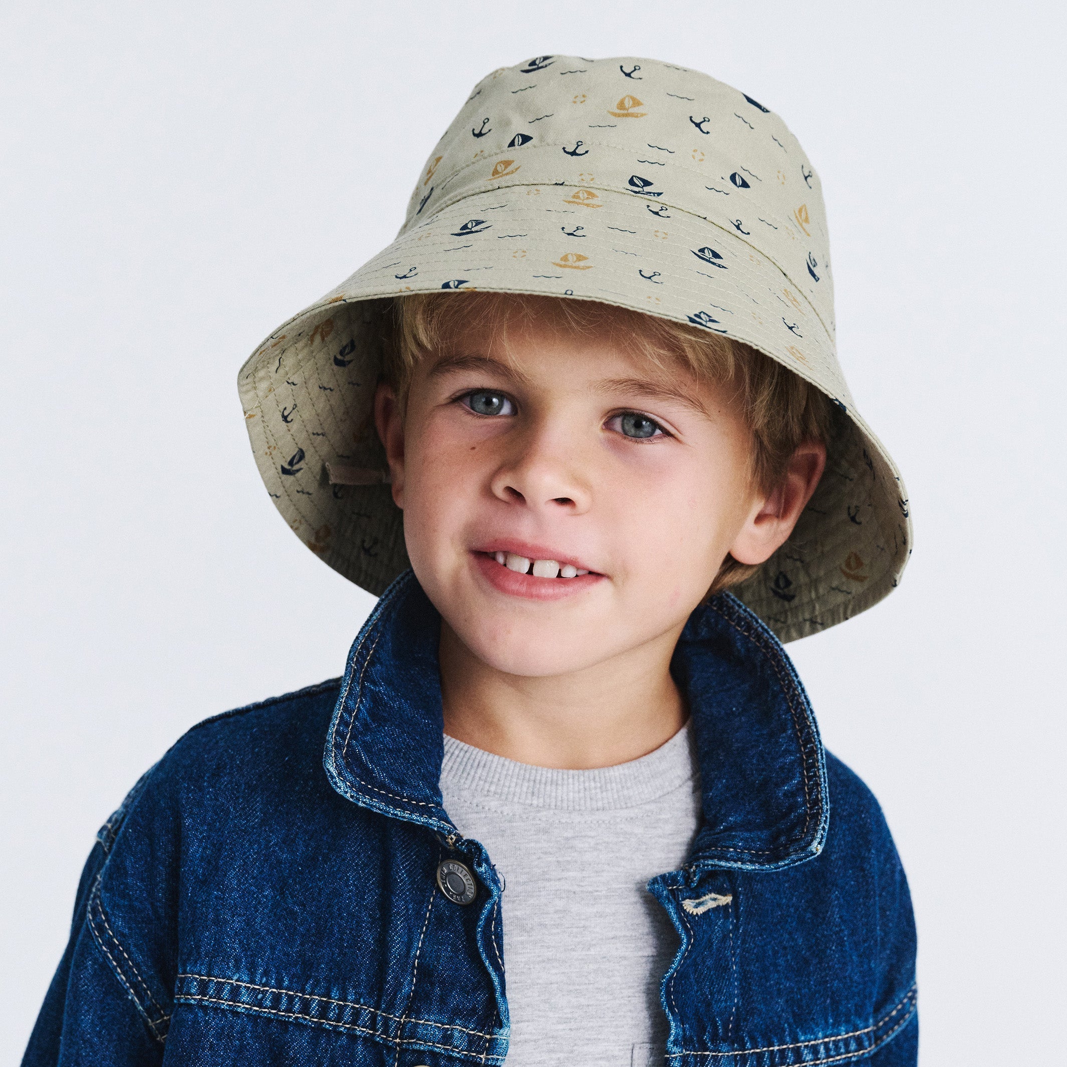  Mario Bucket Hat - Khaki Boats