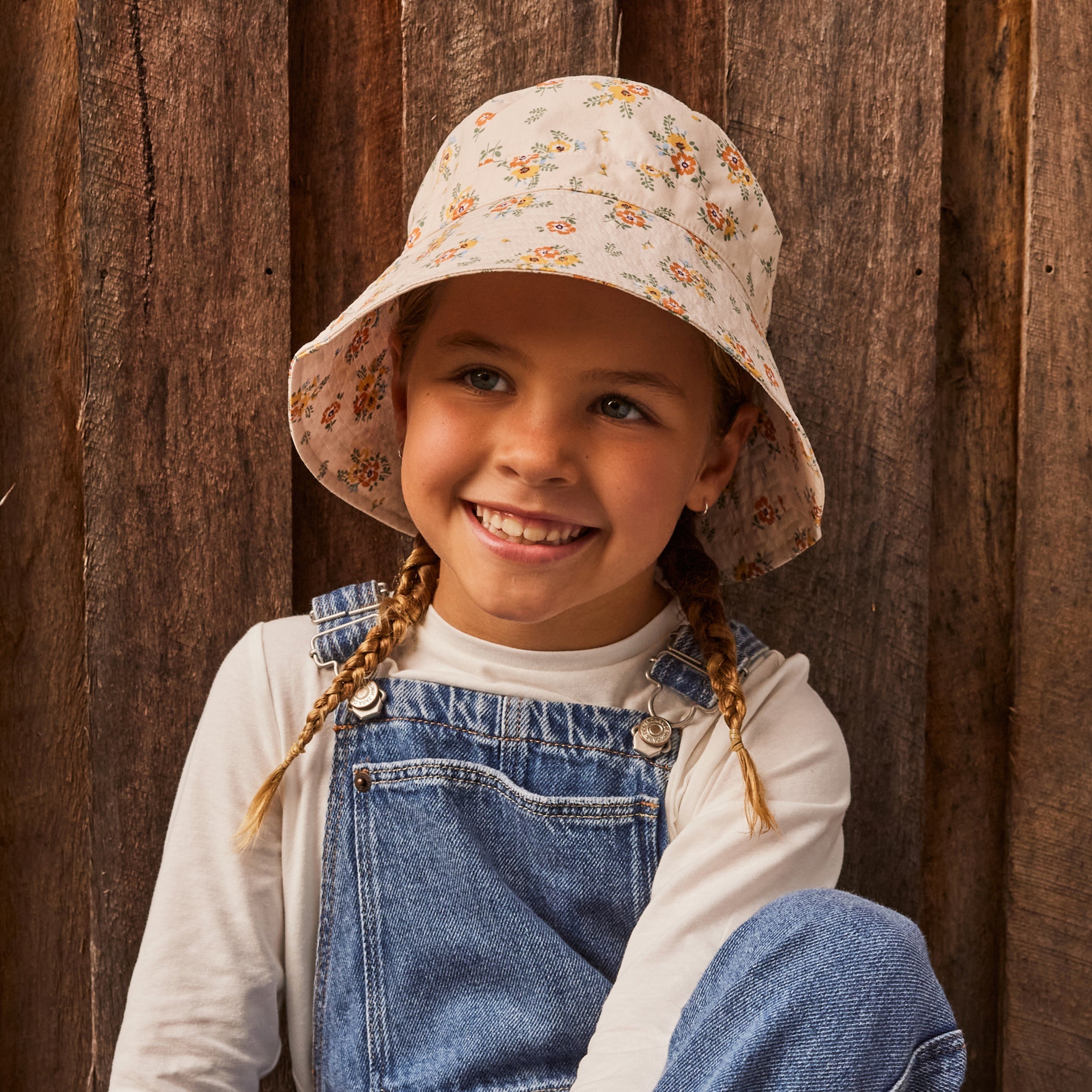  Dora Bucket Hat - Beige Flowers