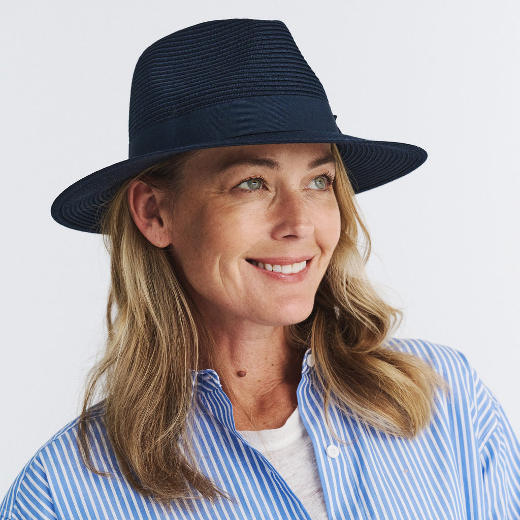  Sherry Fedora Hat - Navy