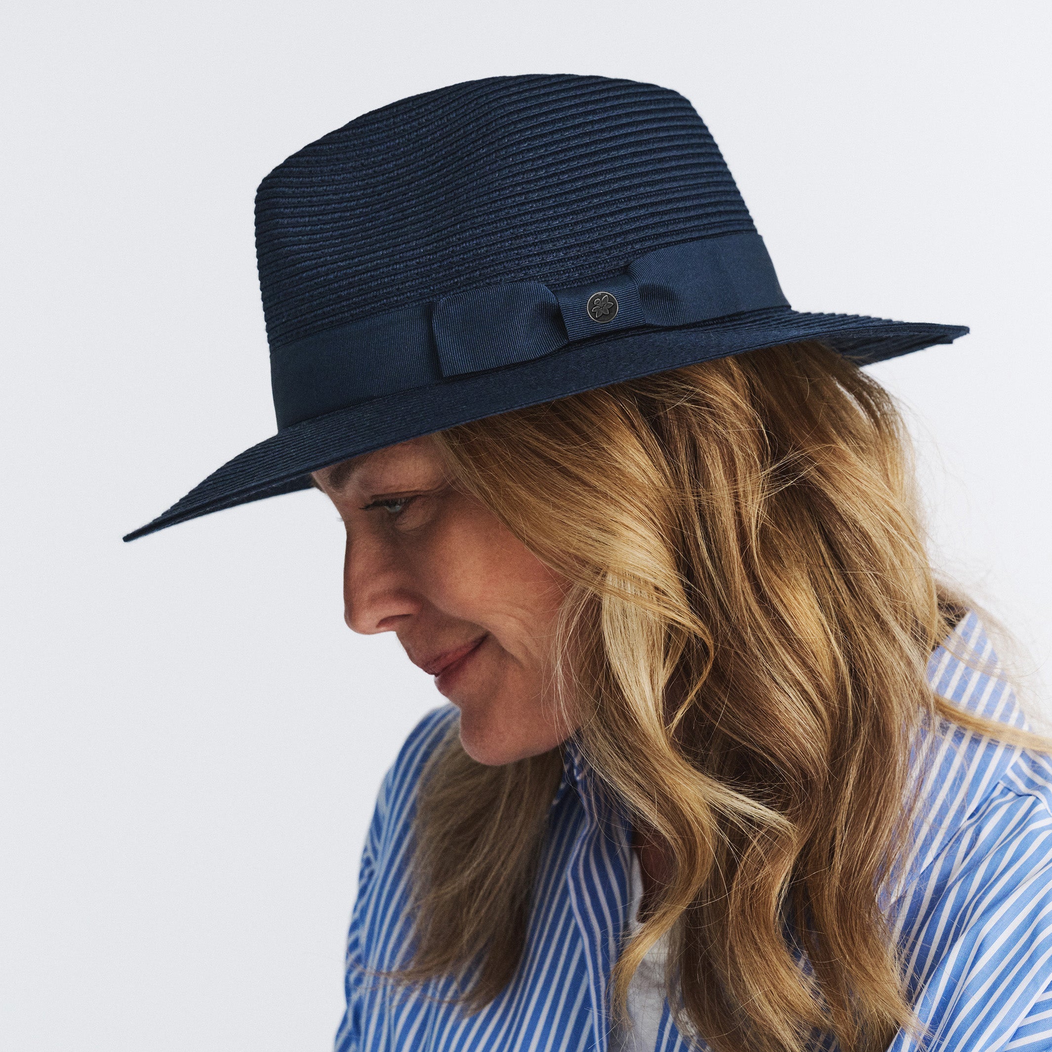  Sherry Fedora Hat - Navy
