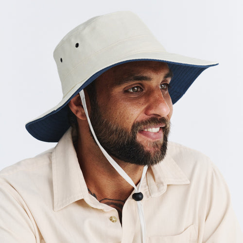  Alan Cricket Hat - Cream/Navy