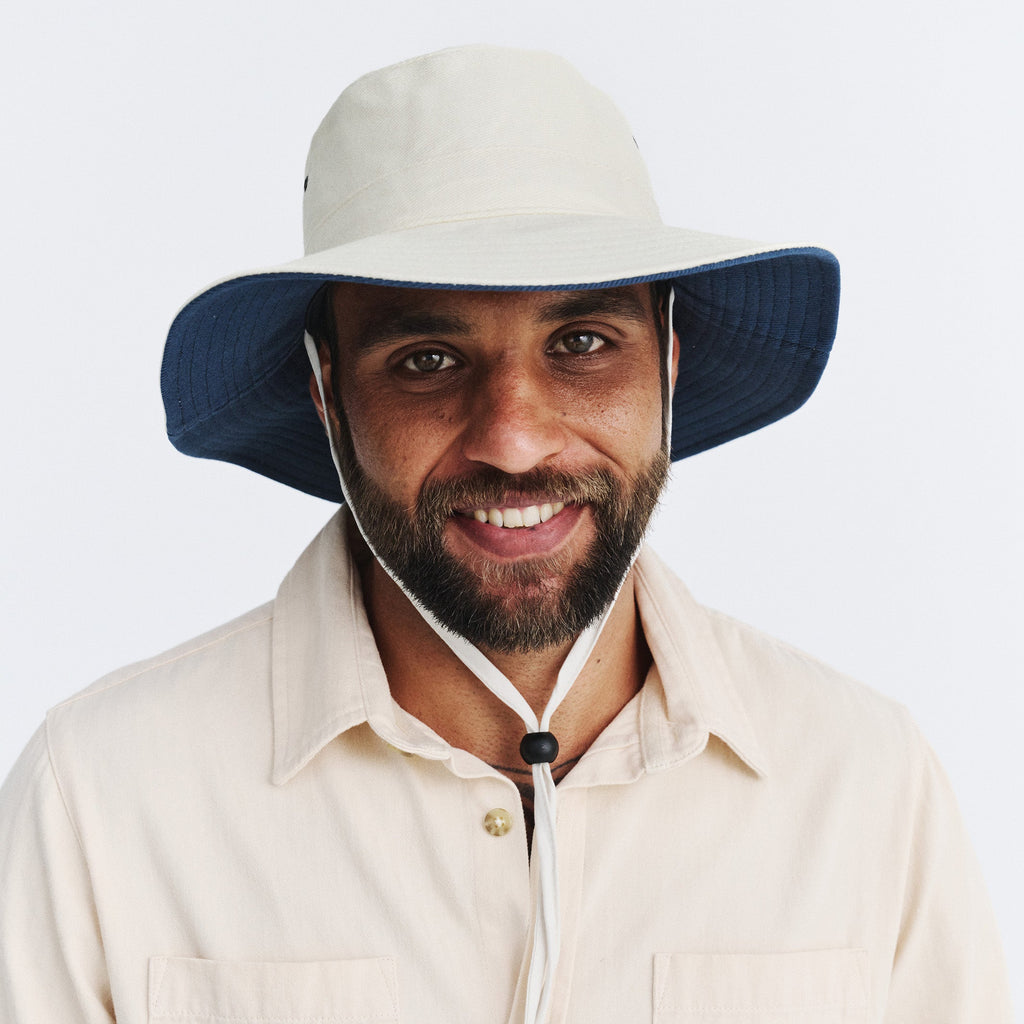  Alan Cricket Hat - Cream/Navy