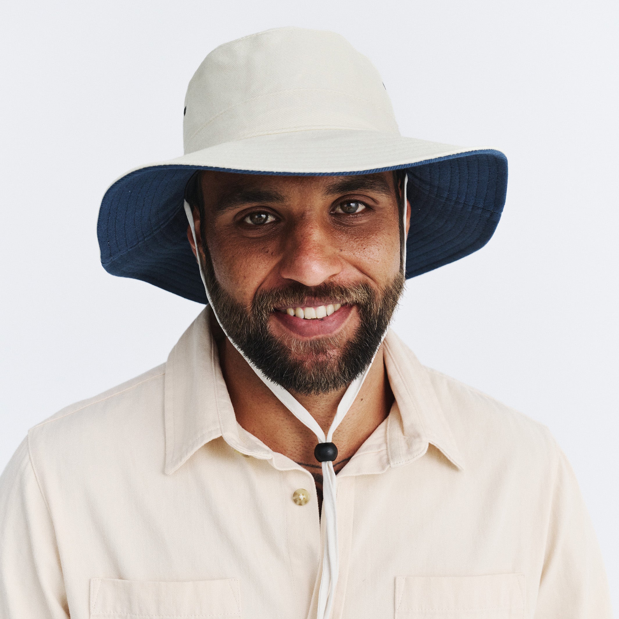  Alan Cricket Hat - Cream/Navy