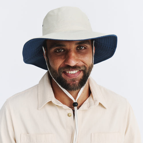  Alan Cricket Hat - Cream/Navy