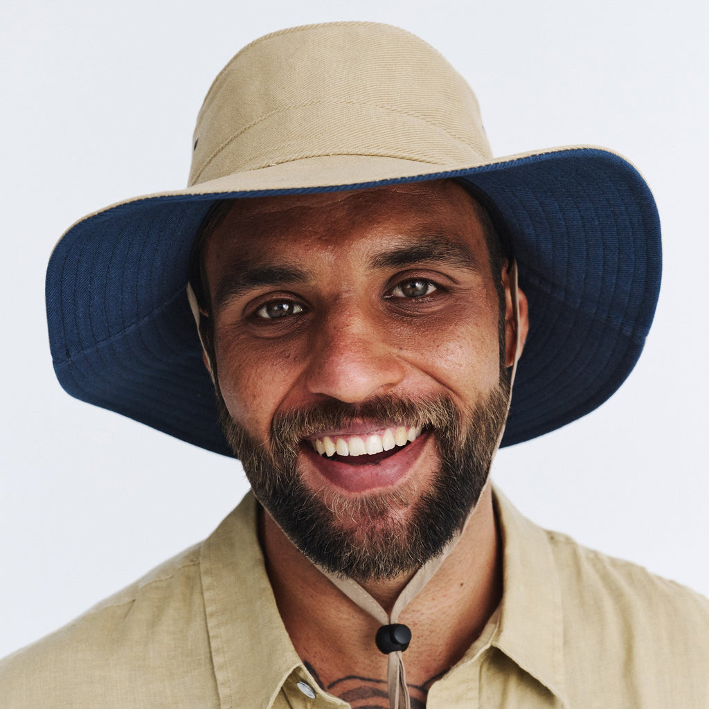  Alan Cricket Hat - Khaki/Navy