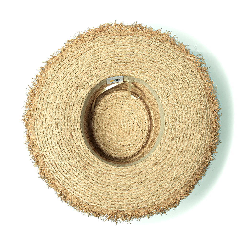  Quinn Raffia Wide Brim Hat - Natural Black