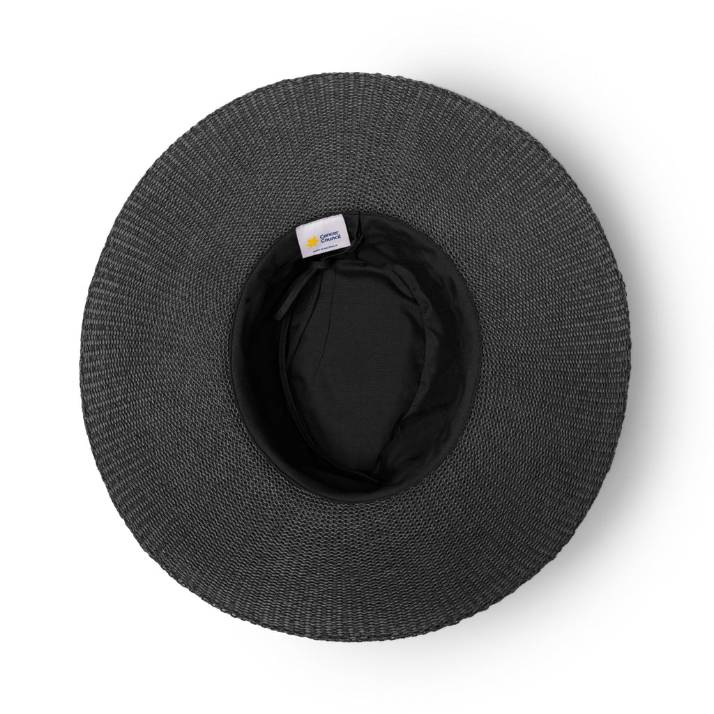 Marie Wide Brim Fedora Hat - Black